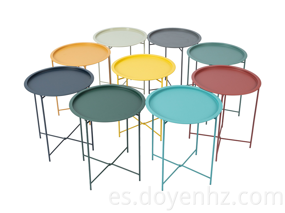 Metal Folding Round Side Table